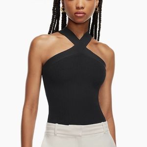 Aritzia Criss Cross Ribbed Tank Top
